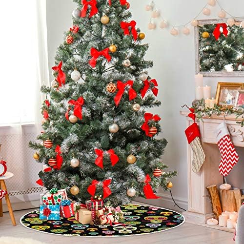 Decoração de saia de árvore de Natal de Alaza, pequena saia de mini árvores Ornamento de 35,4 polegadas