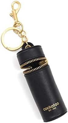 Capacato Nappa Leaeher Zipper Case com Keychain Chapstick Holder Keyring
