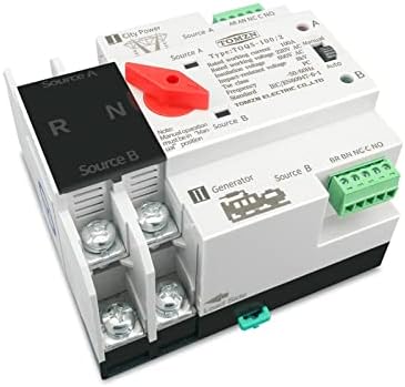 Vogoyo 1pcs trilho DIN monofásico ATS 220V Dual Power Automatic Transfer Seletor Electrical Switches