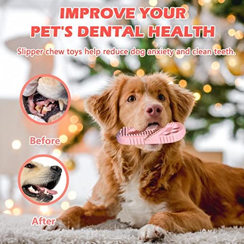 LMSM Dog Chew Toy para mastigadores agressivos, design de chinelos de cachorro durável durável para treinamento e limpeza de dentes