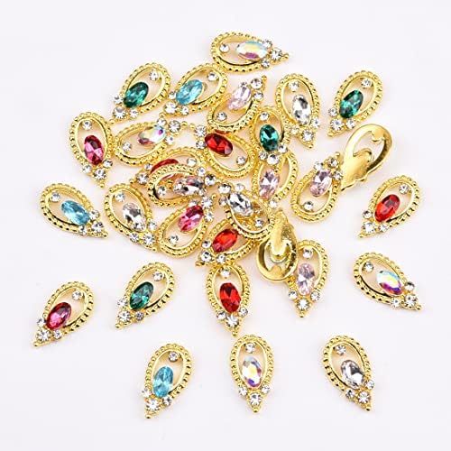 30pcs 7 cores sortidas fofas pequenas unhas de ouro jóias de decoração de pedras gem
