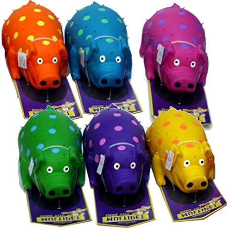 Multipet Pig Pig Coblet Toy Toy LaTex Polka Dot 4 Cor variada