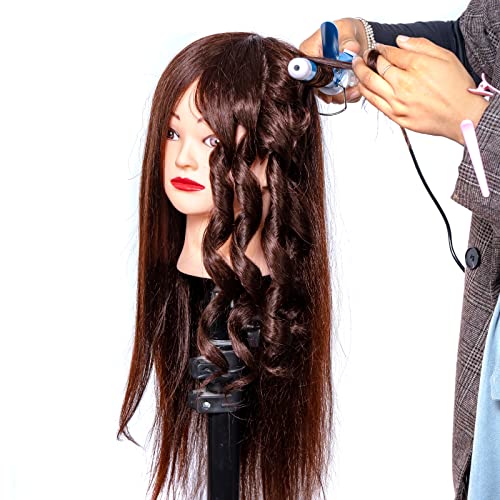Treinamento Dummy Head 60% Cabelo real Cosmetologia Profissional Mannequin Manikin Dolls Head, modelo de estilo para cabeleireiro