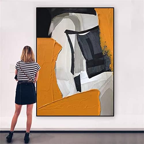 Liruxun Orange Abstract Landscape Canvas Pintura a óleo Sala de estar abstrata Arte Picture Decoração de casa Presente