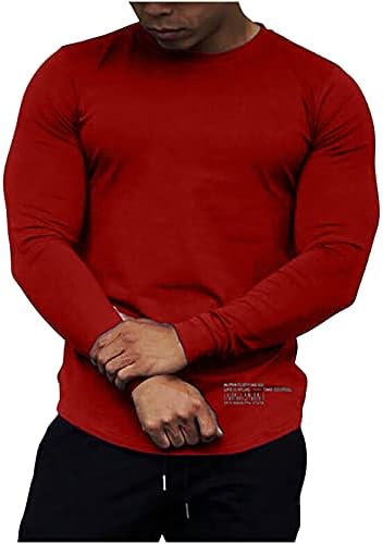 Camisetas de manga comprida para homens esportes camisetas de algodão camisetas musculares tees de base