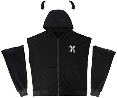 MFCT Men's Devil Horn Full-Zip Streetwear Hoodie