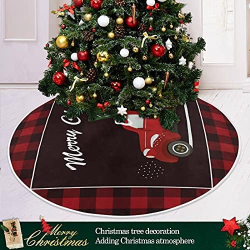 Salia de Árvore de Christmas de Treça de Caminhão de Christmas Oarencol Buffalo 36 polegadas Black Black Holiday