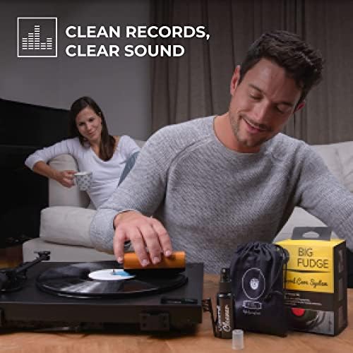Big Fudge Vinyl Record Cleaning Kit-completo 4-em-1-inclui escova de registro de veludo ultra-macia,