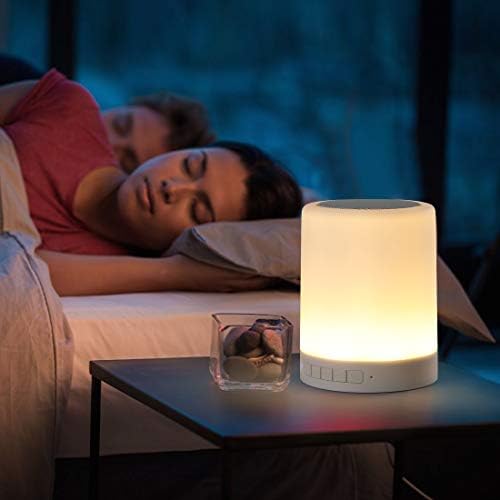 KPR Night Light Bluetooth, alto -falante, alto -falantes sem fio Bluetooth, luz de cabeceira de controle de toque,