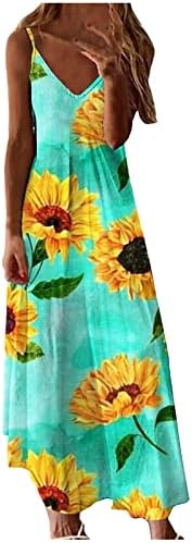 Vestidos de verão casuais para mulheres escondem barriga solta floral de vestido de vestido floral spaghetti Vestido