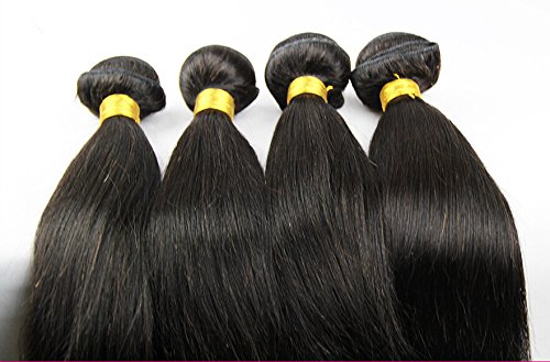 Hair Dajun 8a 3 Parte Fechamento com pacotes retos da Malásia Virgin Weave Pacaco de cabelo OFERENDOS 3BUNDLOS