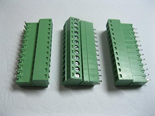 40 PCS ângulo de 12 pinos/pitch de maneira 3,81 mm Terminal Block Connector Green Color TIPO COMBLEGIL COM PIN