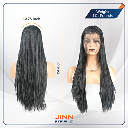 Micro Braids República de Jinn 24 Micro Braids Wigs Front Synthetic Front for Women trançado a peruca com cabelos