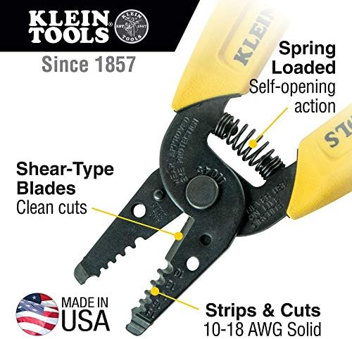 Klein Tools 92906 Conjunto de ferramentas, o kit básico de ferramentas possui ferramentas manuais de ferramentas klein para aprendiz ou casa: alicate, stripper / cortador de arame, chaves de fenda, 6 peças
