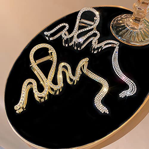 2 PCs Cabra de cabelos de cobra Glaçadeiras de garras de metal com brilho de brilho de brilho de peste de cabelo vintage para mulheres acessórios decorativos
