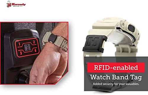 Tag Hornady RFID RFID BAND - etiqueta RFID universal Anexa à sua banda de relógio, abre seu seguro RFID - mantenha sua chave segura acessível, desliza para sua banda de relógio - Logo Black