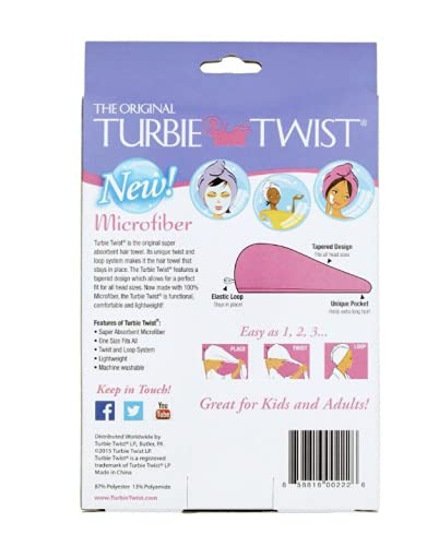 Turbie Twist Super-absorvente toalha de cabelo Twist & Loop