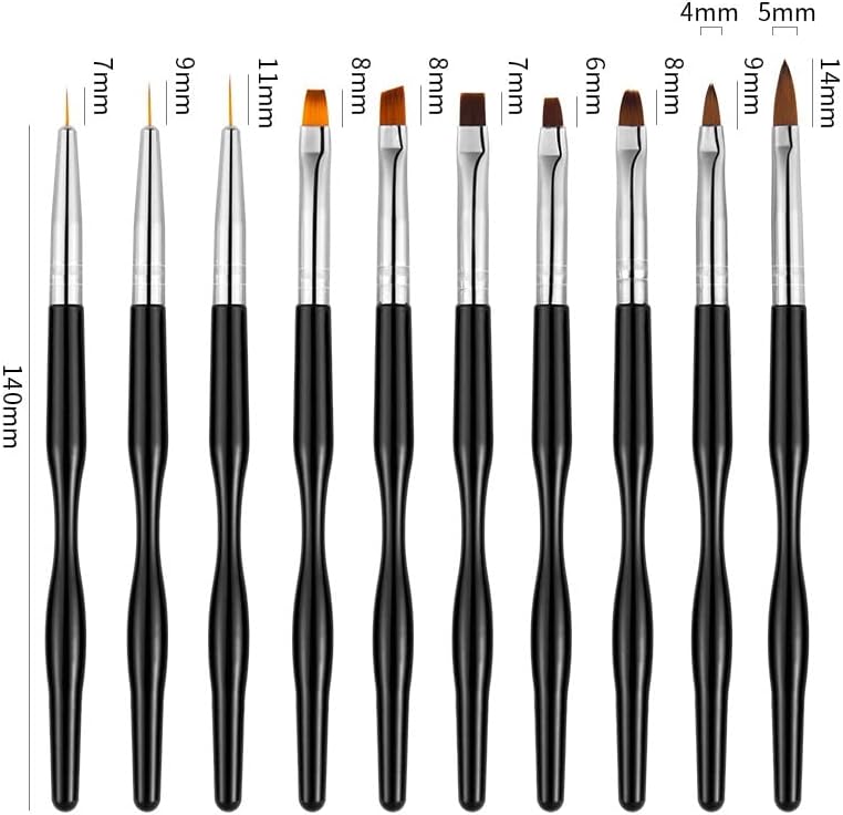 N/A UNID ALT Brush Set Line Desenho de Pen Gel Extension Builder Petal Pattern Painture Brushes Plástico Manicure Tool Tool