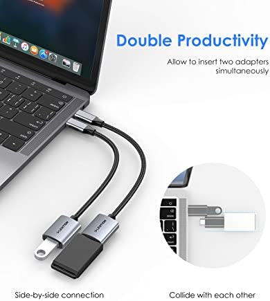 Adaptador USB C para USB 3.0 [2-Pack], Tipo C Masculino para USB 3.0 OTG Feminino Compatível 2023-