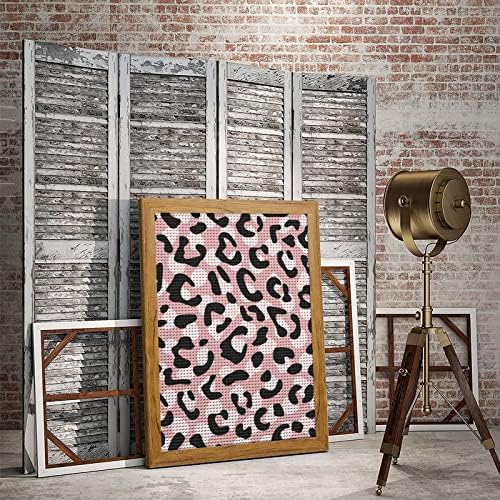 Kits de pintura de diamante com impressão de leopardo rosa Cheetah