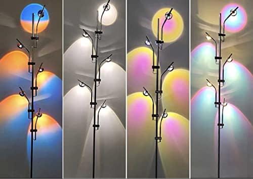 Lâmpada de projeção do pôr do sol LSART LED, 360 Night Night Floor Lâmpada Rotação de Rainbow