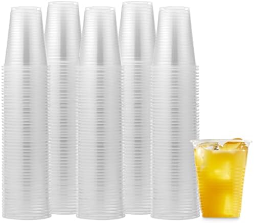 Munfix 500 pacote 7 oz copos de plástico transparentes, copos de bebida descartáveis, copos de festa de