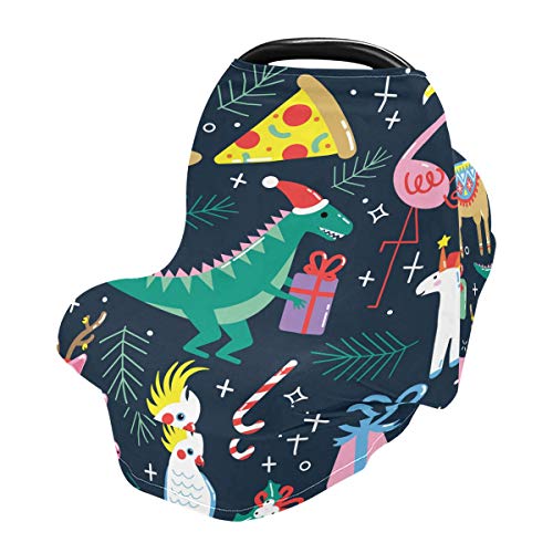 Tampas de assento de carro para bebês de animais em aquarela - capa de cadeira alta do dossel de carrinho,