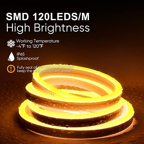 Bundle de decoração de brilho produtos de pacote de trilhas de canal de alumínio com amarelo dourado de 20m/65,6ft Kit de luzes de corda de neon LED