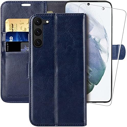 Monasay Caixa da carteira para Galaxy S23+mais 5G, [bloqueio de RFID] Flip Folio Leather Cell Tele