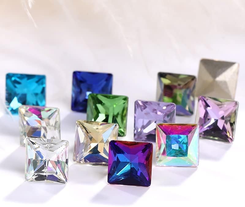 8mm 10pcs Clear Glitter Square Jewelry Strass Unh Nail Art Strass em pregos charme 2023 Peças de unhas coreanas