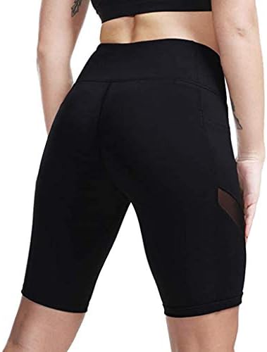 Shorts de ioga de cintura alta com bolsos Controle de barriga Runningyoga Leggings para mulheres não transparentes