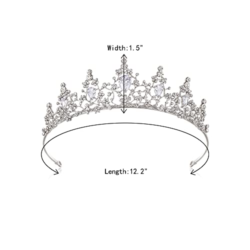Coroa de casamento da coroa de casamento Tiara Crystal Birthday Crown for Bride cubic zirconia shinestone