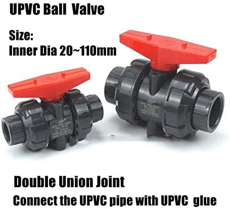ZHJBD 1PC I.D 20 ~ 110mm Válvula de esfera UPVC Conector de tubo de água do tanque de água de água de água Industria