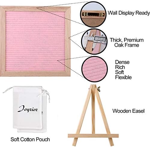 Placa de letra de feltro de rosa claro 10x10 polegadas + 374 3/4 '' 'pré-cortada letras brancas.