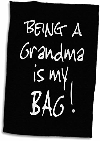 3drose sendo avó é minha bolsa. Avó engraçado presente em preto e branco. - Toalhas
