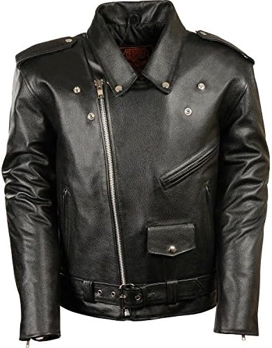 Milwaukee Leather Men's Classic Police Style M/C Jacket - LKM1781 Black
