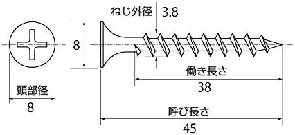 K Seiko Course parafuso UC 0,1 x 1,8 x 0,3 polegadas, cabeça de corneta, caixa de 500 [Número do modelo: