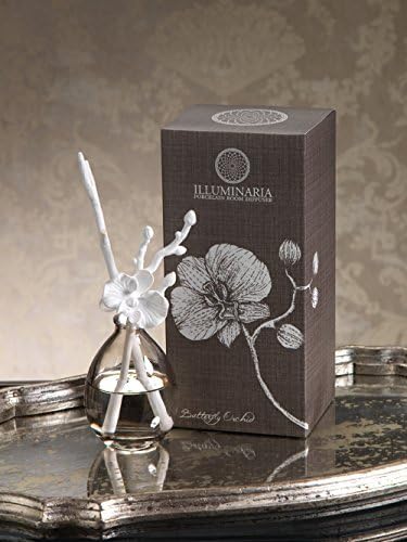 Difusor de porcelana de zodax iluminária, fragrância de orquídea borboleta