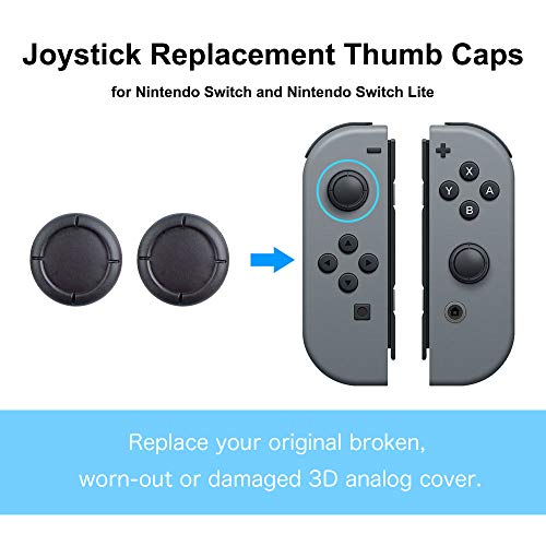 BRHE Substituição Capas de preensão do polegar para Nintendo Switch 3D Analog Stick e Switch Lite