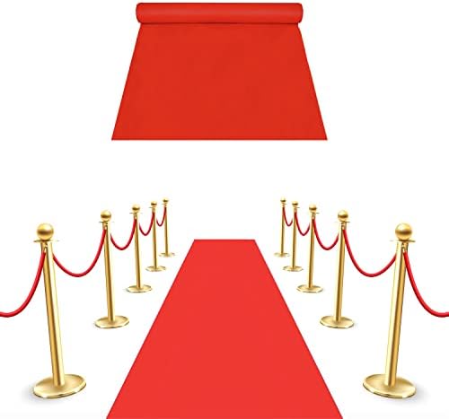 Corrente de tapete vermelho para a festa 3 × 33 pés, corredor de tecido de tecido de poliéster não tecido, rolo