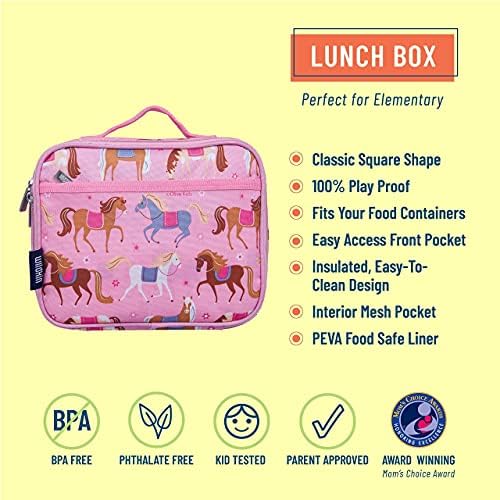 Wildkin Kids Lanch Box Bag Bundle com máscara facial