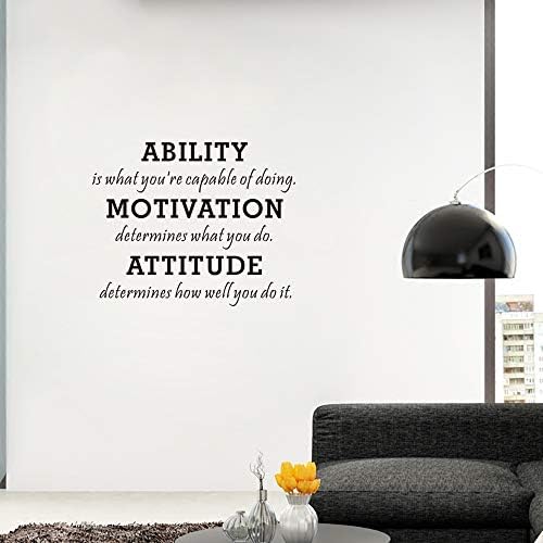 Capacidade de motivação atitude decalque de parede citações inspiradoras decalques decalques removíveis adesivos