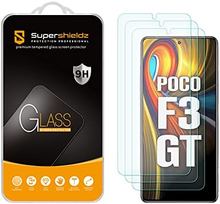 Supershieldz projetado para Xiaomi Poco F3 GT e Redmi K40 Edição de Jogos Protetor de tela de vidro temperado,