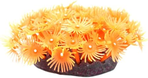 Vitalidade sh134 ornamento de decoração de aquário de coral falso, laranja