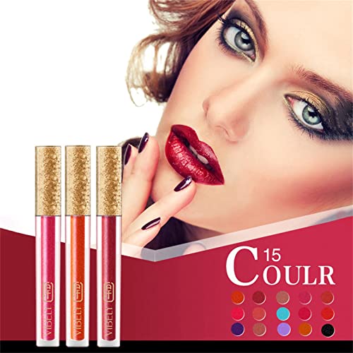 Lipstick Pack Diamond Liquid Glitter Shimmer Lip Gloss non Stick Copo Hidratante Hidratante Longo