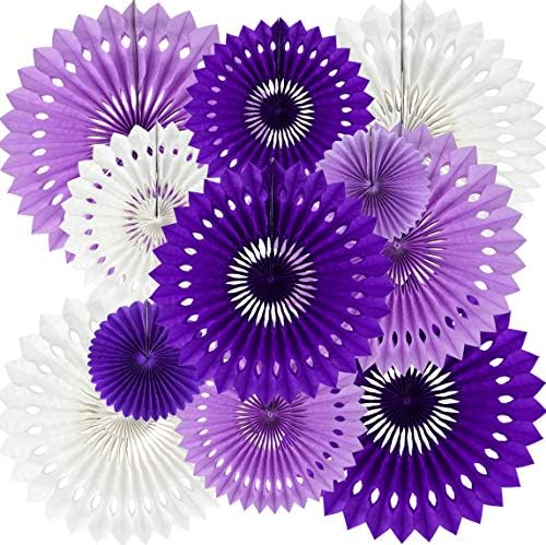 Beishida Lavanda Purple Tecido Branco Pendurado Honeycomb Round Paper Decoração de fãs Conjunto
