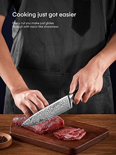Conjunto de blocos de faca preta fbite, corte de faca de chef para cozinha incluída faca, pão e bife