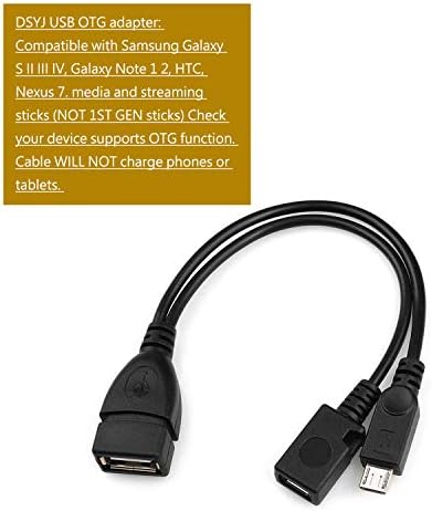 DSYJ Micro USB Host OTG Cable com Micro USB Power para Samsung S7 Edge, S6 Edge, S5, S4 e Nexus