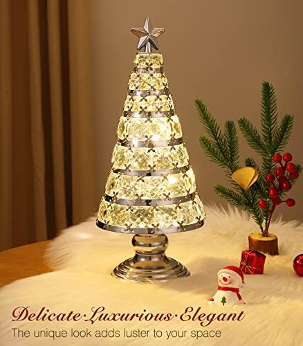 Lâmpada de árvore de Natal de Lewondr, bateria de 14 polegadas, alimentada por cristal, árvore