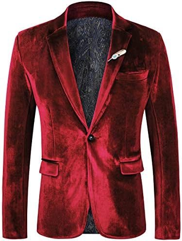 Ween Charm Velvet Blazer para homens Slim Fit One Button Sport Casat Tuxedo Jaqueta para o jantar de festa